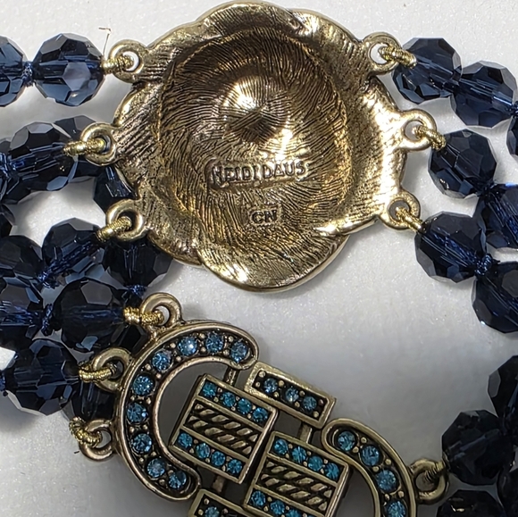 Heidi Daus Crystal Swirl Statement Necklace Peacock - Picture 5 of 7